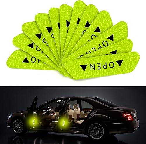 Adhesivos reflectantes de advertencia abierta para puerta, visibilidad nocturna, cinta adhesiva de seguridad, decoración luminosa, cinta