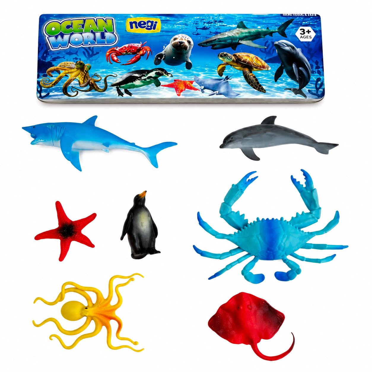 Negi Ocean World Marine Adventure Playset – Realistic Sea Animal