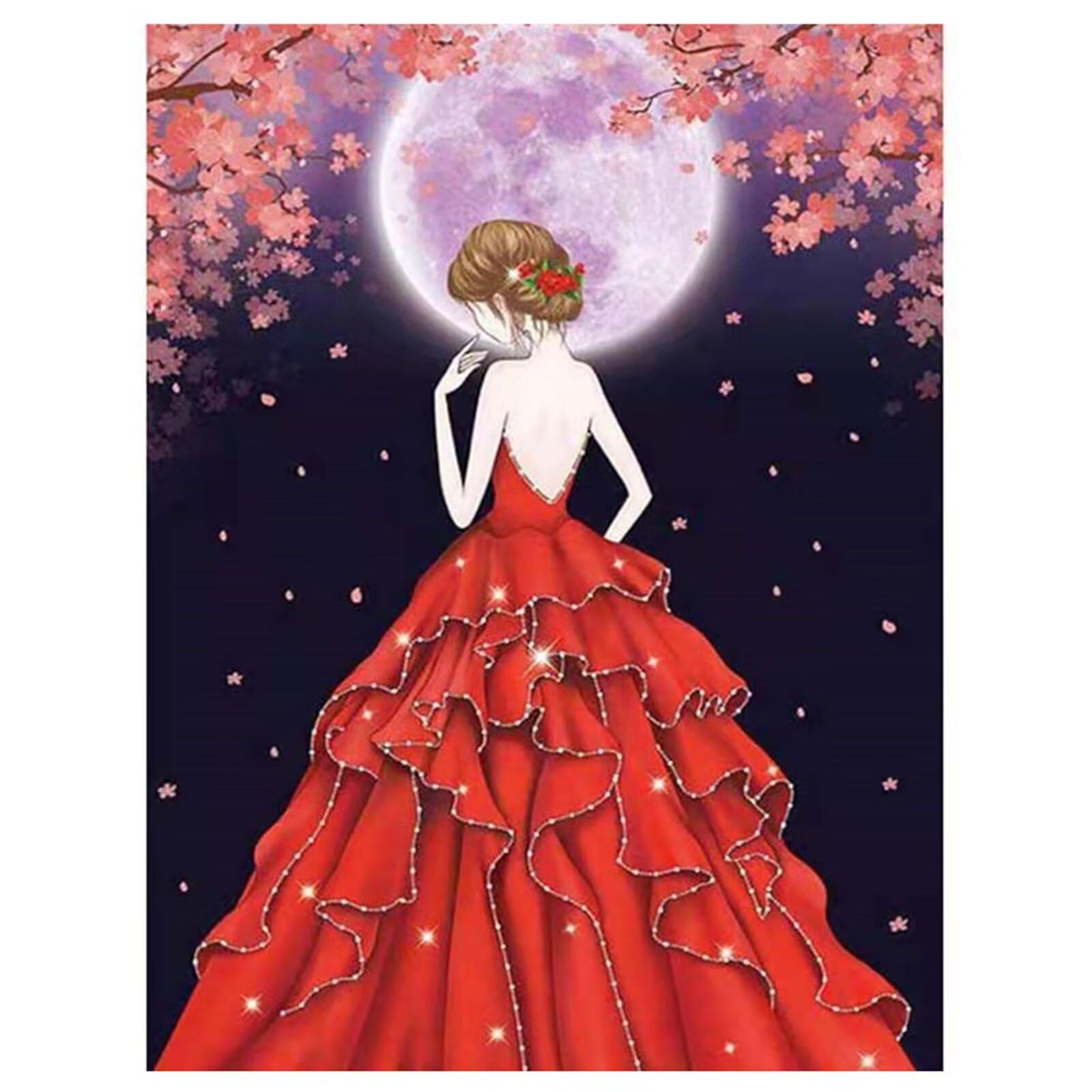 Peinture Diamant Kit Adultes anti-stress contre l'ennui : Broderie Robes Filles 40x50cm