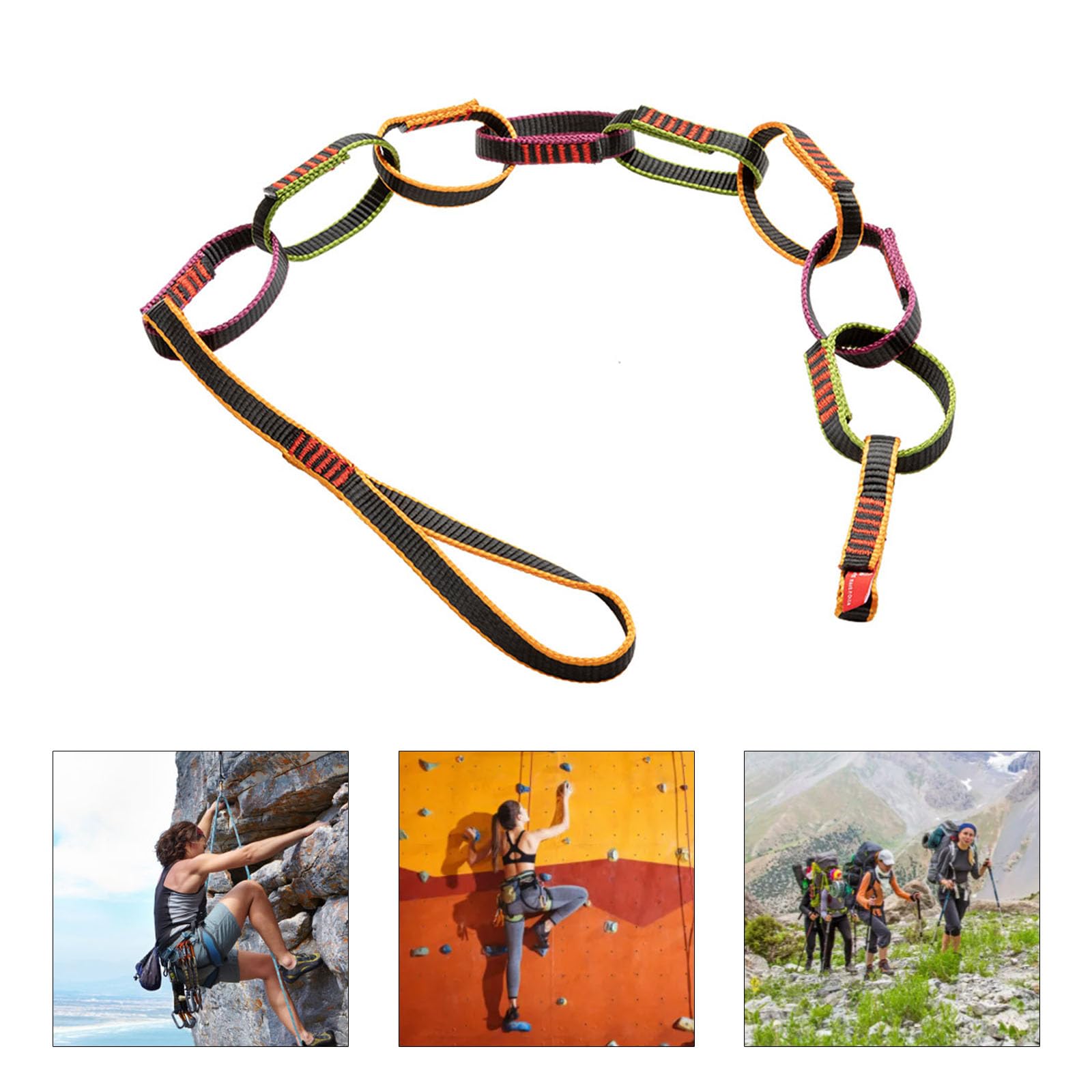 Formringe Schlingen Kettenseil Outdoor Kletterkettenseil Nylon Gurtbandschlingen Sichere Kletterausrüstung Ringe für