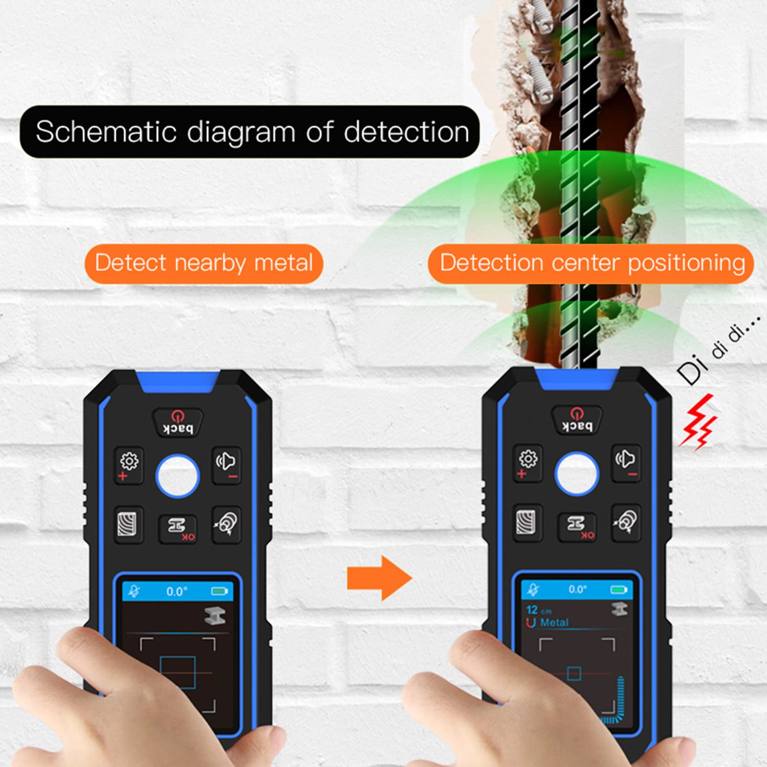 Rilevatore Digitale 5 In 1 Per Cavi E Tubi - Con Schermo LCD E Avviso Sonoro, Per Legno, Metallo E Cavi CA - Foto 10
