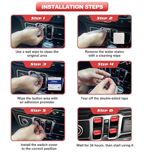 Miniatura 6 de Compatible con Jeep JL 4 piezas de cubierta de botón de interruptor de ventana compatible con Jeep Wrangler JL JLU 2024 2023 2022 2021 2020 2019