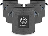 AC Infinity Heavy Duty Fabric Pots, 5 Gallon Aeration Reusable Grow Bags 5-Pack with 500G Thick Nonwoven Fabric and Multi-Purpose Rings, for Low Stress Plant Training Fruits, Vegetables, and Flowers