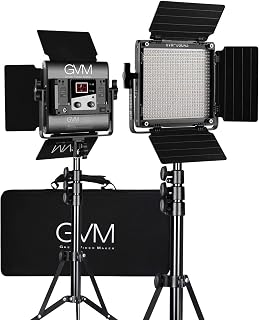 GVM 560 LED Video Light 2-Pack: Dimmable Bi-Color 2300K-6800K, CRI 97+, APP Control for YouTube Studio Photography Outdoor Lighting