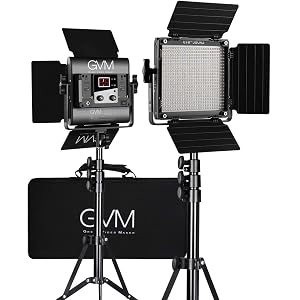 GVM 560 LED Video Light, Dimmable Bi-Color, 2 Packs Photography Lighting with APP Intelligent Control System, Lighting for YouTube, Studio, Outdoor, Video Lighting Kit, 2300K-6800K, CRI 97+