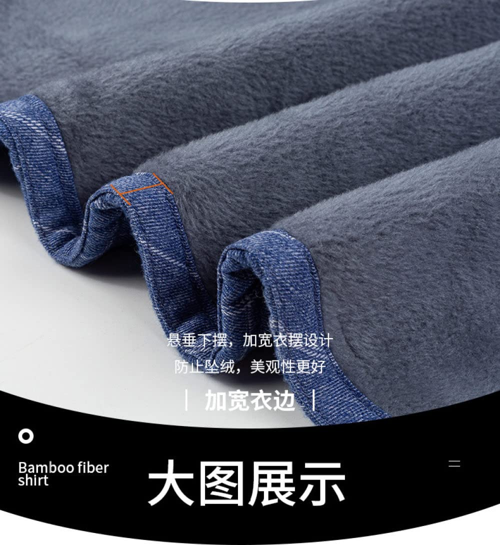 HGJH Herren Hemd Langarm,Herren Langarmshirt Fleecejacke Modehemd Herren Slim Fit Streifen Blau Thermohemd Futter Holzfällerhemd Bequem Lässiges Arbeitshemd Für Herren Jungen
