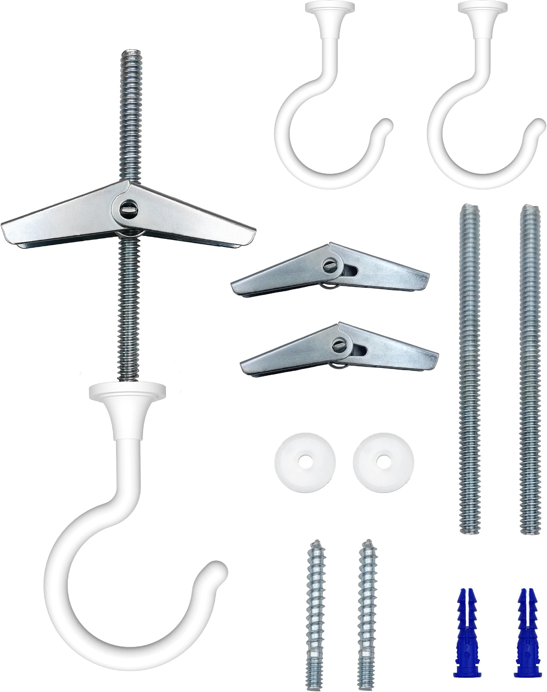 BBTO Swag Ceiling Hooks and Hardware Set, Swag Hooks with Steel Screws/Bolts and