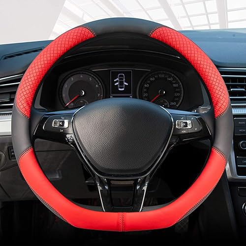 Miniatura 4 de Ergocar Funda deportiva en forma de D para volante de automóvil, antideslizante, de microfibra, transpirable, piel sintética, universal para tipo D,