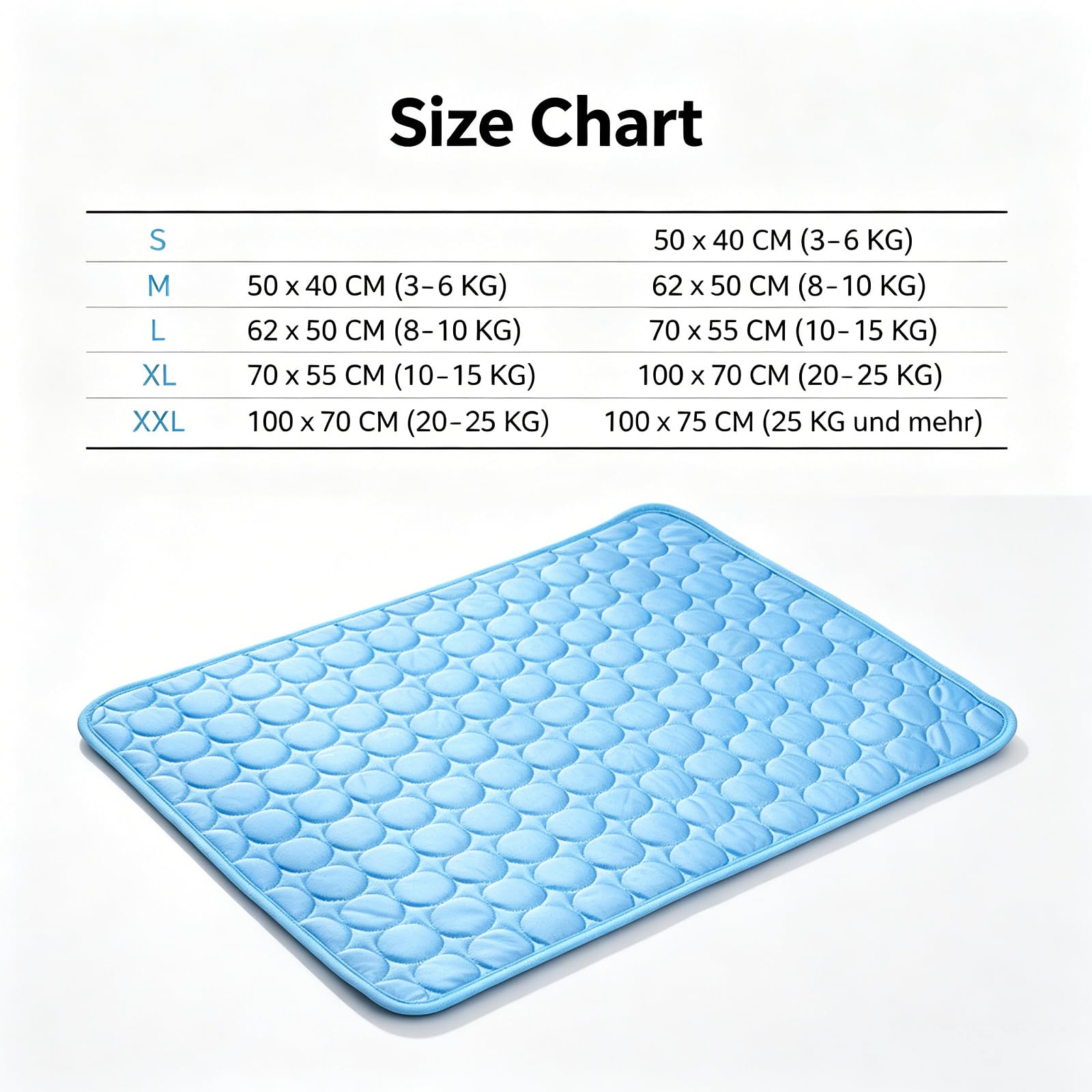 Generisch Kühlmatte selbstkühlend für Hund Und Katze, Neu Selbst Kühlende Hundematte Sommer, rutschfest, Tragbar Waschbar Pet Cooling Mat für Zuhause, Auto & Reisen