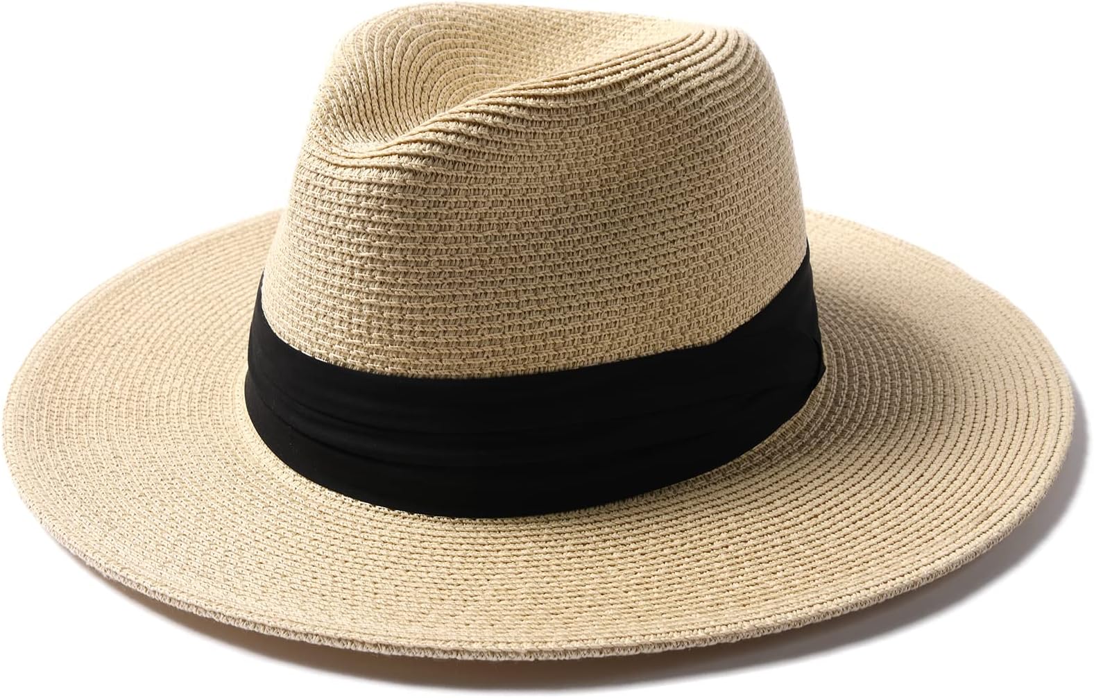 FURTALK Sun Hats for Women Men Adjustable Summer Panama Fedora Wide Brim UPF 80+ Foldable Packable Straw Beach Hat