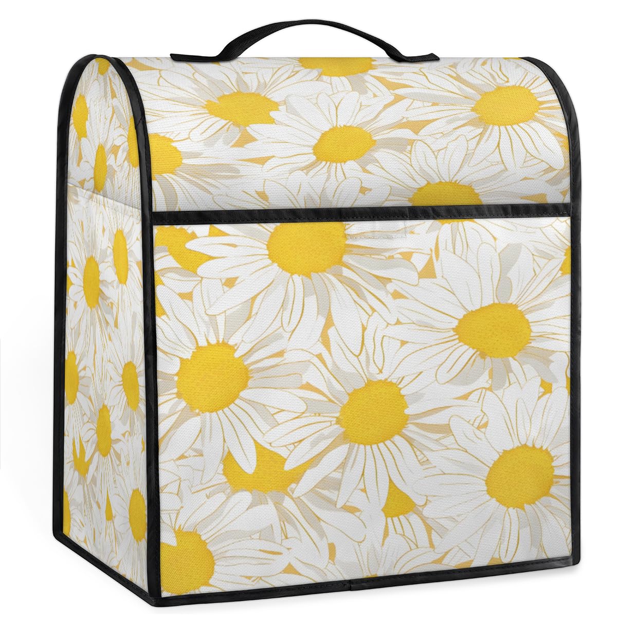 Coffee Maker Cover White Daisy Kitchen Appliance Covers Small Appliance Covers Blender Cover Juicer Cover Dust Covers for Kitchen Appliances with Top Handle and Pockets,Washable,B899