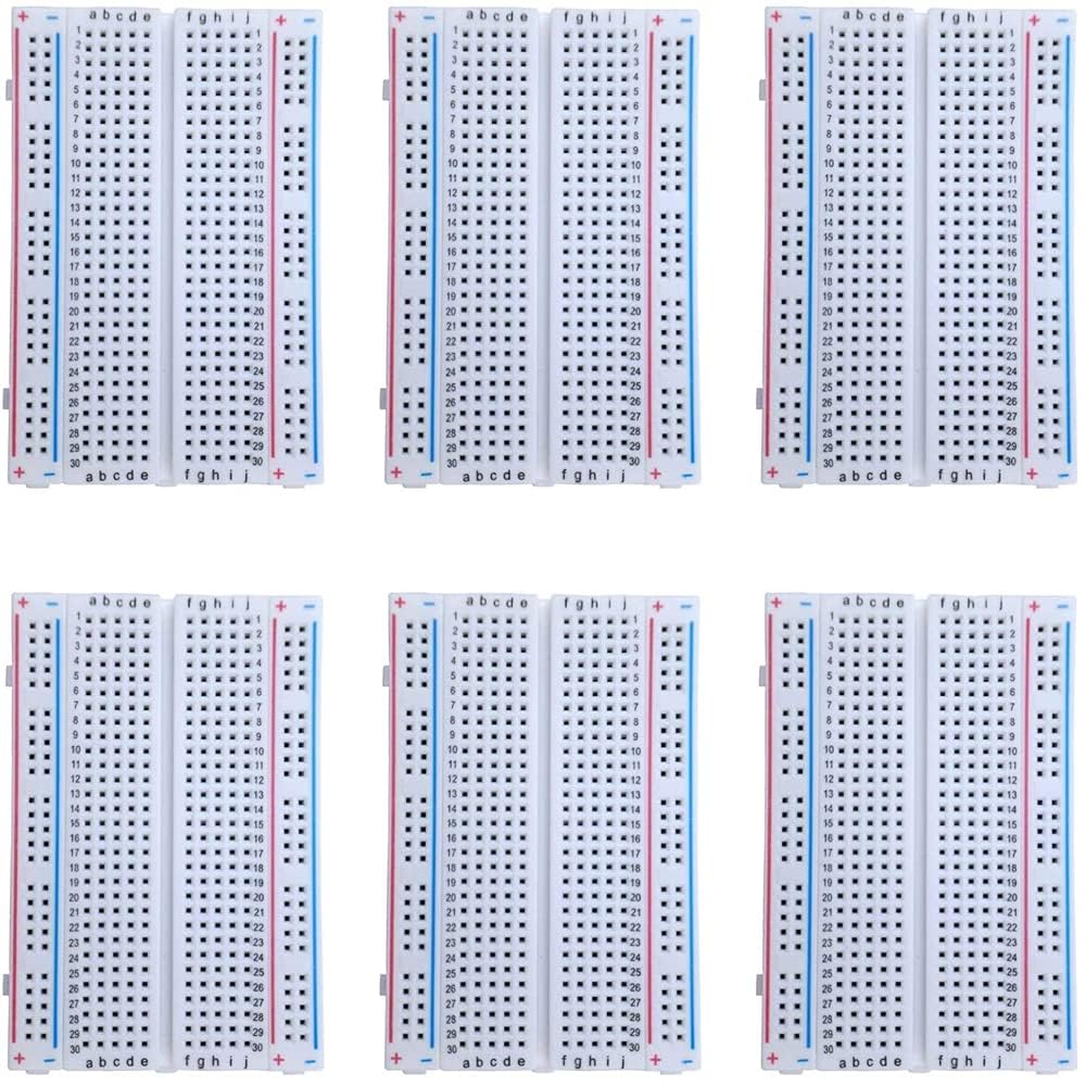 MMOBIEL 6pcs PCB 400 Points Solderless for Prototype Model Compatible with Arduino Home Projects Raspberry Pi 2 3 4 Distribution Connection Block Shield