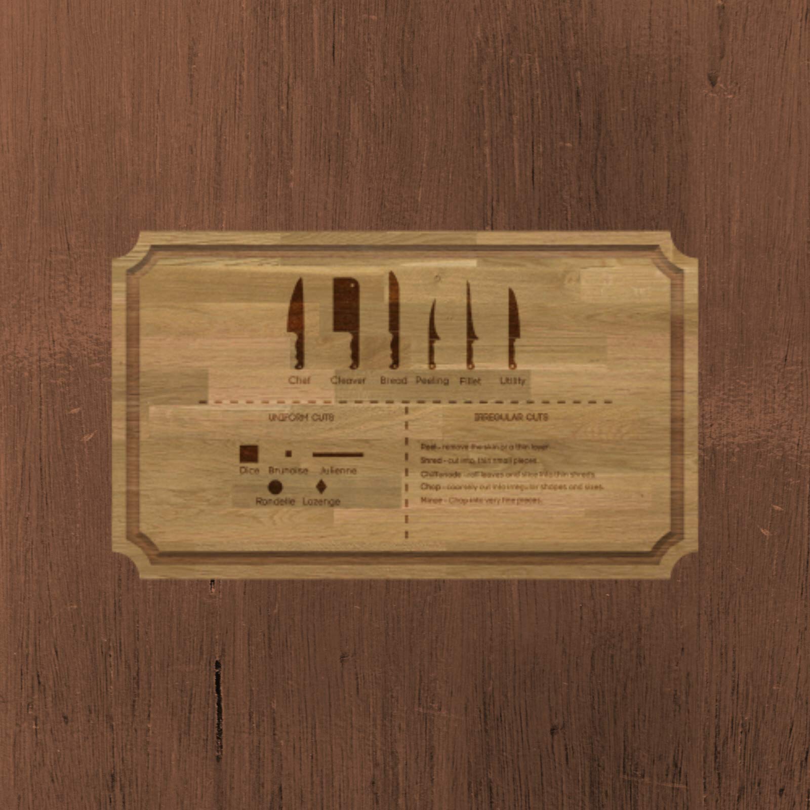 Be-Creative Tabla de cortar grande de madera maciza de roble natural, grabado y personalizable, estilo 10