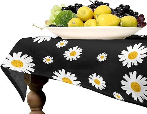 Miniatura 945 de Mantel floral hippie, diseño retro de los años 70, naranja, rosa, azul, floral, bohemio, estampado estético de margaritas, para fiesta, picnic