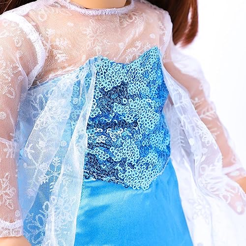 Miniatura 2 de Ropa de muñeca de 18 pulgadas para niña, disfraz de princesa para muñecas de 18 pulgadas (Elsa-1)