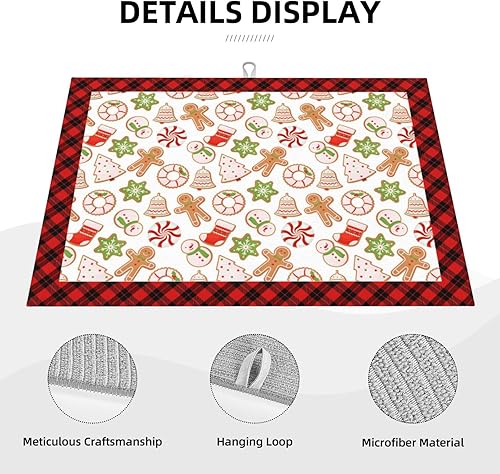 Miniatura 4 de Tapete de secado de platos de gnomo de feliz día de San Valentín, tapetes reversibles de microfibra absorbente para encimera de cocina, 18 x 24