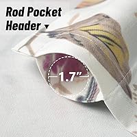 Vista 219 de VOGOL Cenefas con patrón de pájaros para ventanas de cocina, cenefa texturizada de lino con estampado floral y pájaros para ventanas pequeñas