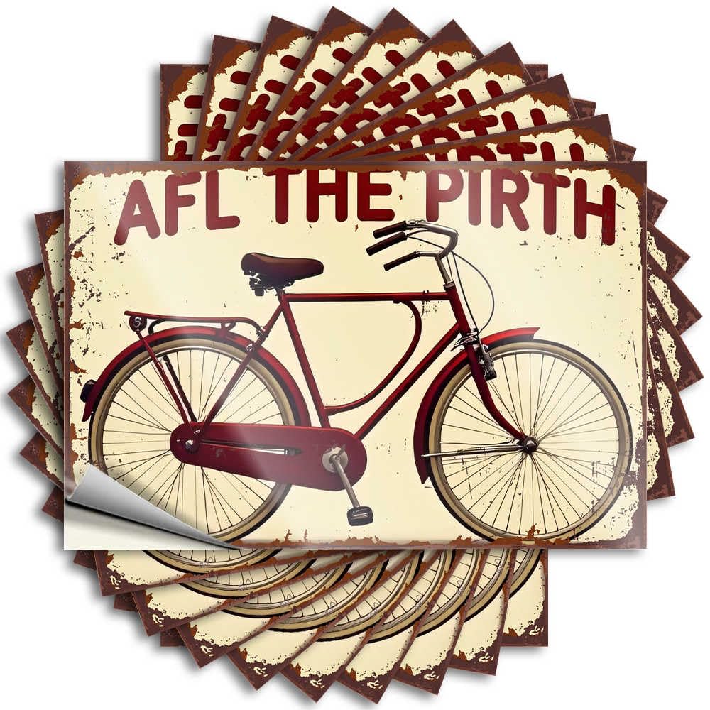 Stickers Hat Feminist Vintage Bicycle Poster: AFL The Pirth for Billiards - Men Easy Peel Removable(6X9CM)