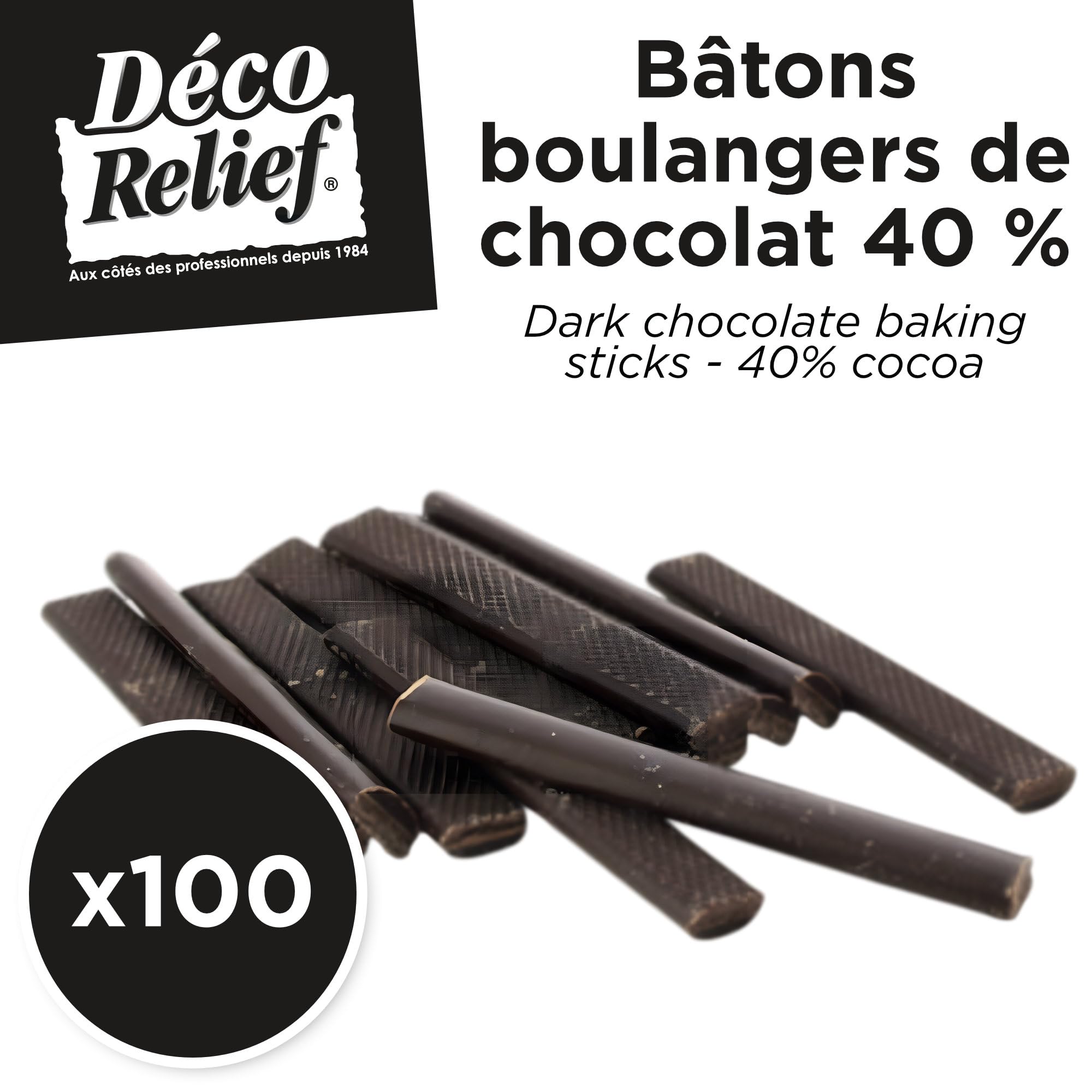 Déco Relief - 100 bâtons de boulanger chocolat