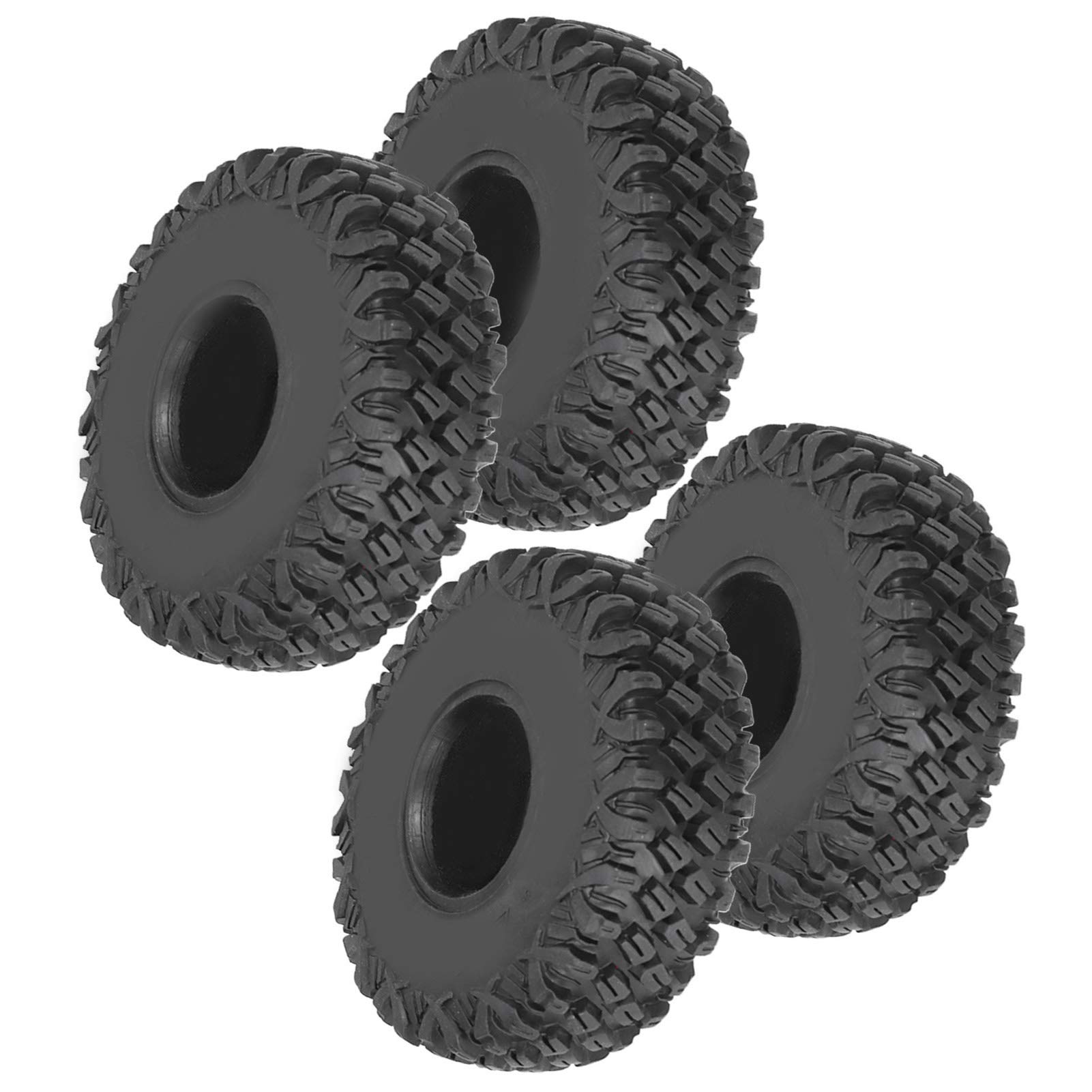 Zestaw opon do piasty RC 1,9 cala Uniwersalne dopasowanie do TRX4 SCX10 90046 1/10 Gąsienica RC Mocna amortyzacja Szerokie opony Wysoka przyczepność Miękka tekstura Wytrzymała (Czarny)