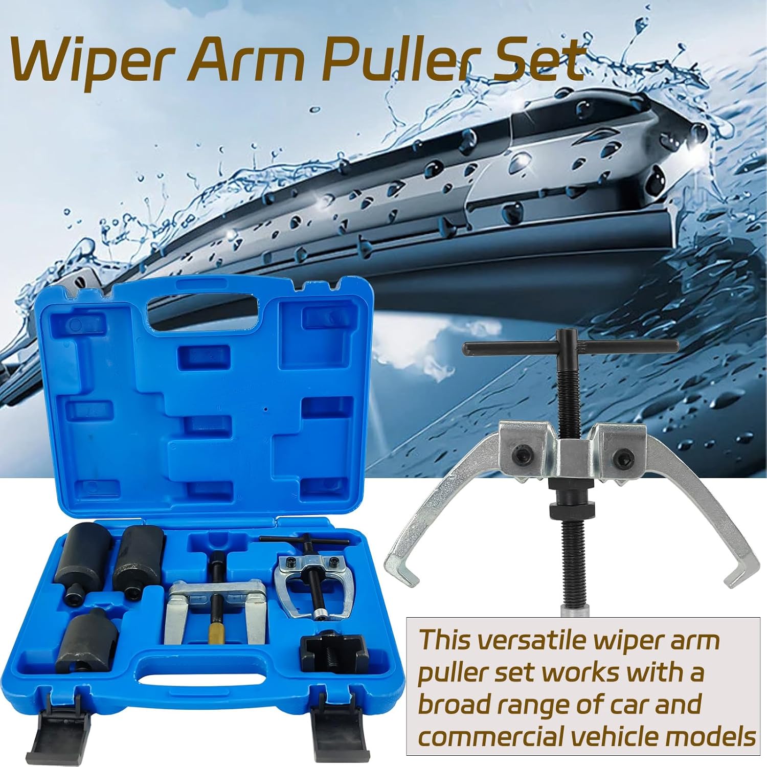 Wiper Arm Puller Tool Set - 6Pcs Windshield Wiper & Battery Terminal Removal Kit fit for BMW, VW, Ford, Audi, Honda, Porsche