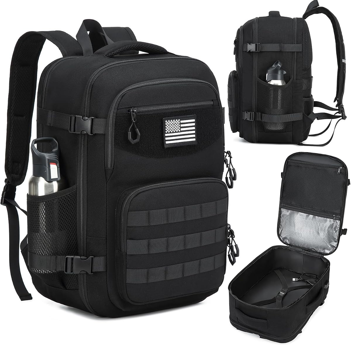 Tactical Travel Backpack for Men, TSA Approved Carry On Backpack Laptop Bag | Large Weekender Bag, Airplane Approved 17" Laptop Backpack, 30L Luggage Bag for Flight, Travel