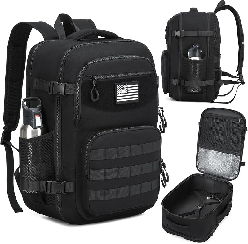 Tactical Travel Backpack for Men, TSA Approved Carry On Backpack Laptop Bag | Large Weekender Bag, Airplane Approved 17" Laptop Backpack, 30L Luggage Bag for Flight, Travel