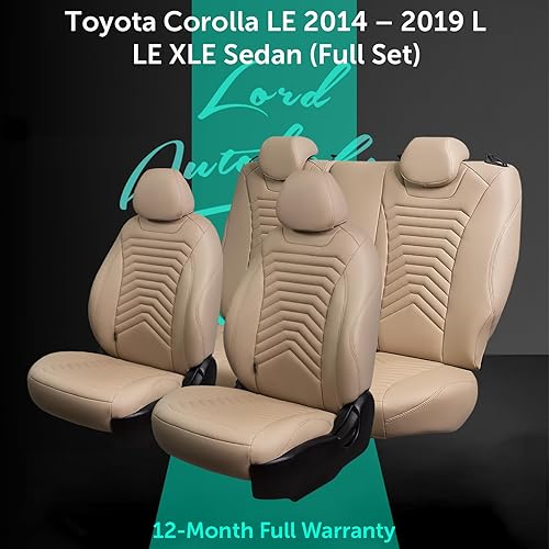 Miniatura 2 de Lord AutoFashion - Fundas de asiento personalizadas de alta calidad para Toyota Corolla Sedan L, LE, XLE modelos 2014-2019, Byron President