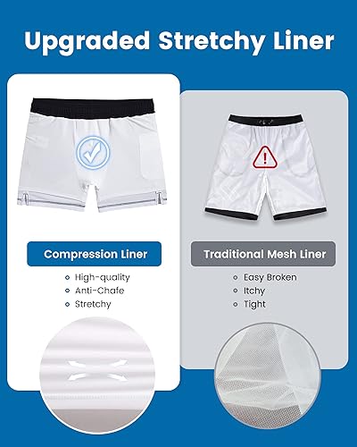 Miniatura 10 de maamgic Traje de baño para hombre de 5 pulgadas secado rápido con forro de compresión elástico en 4 direcciones con bolsillos