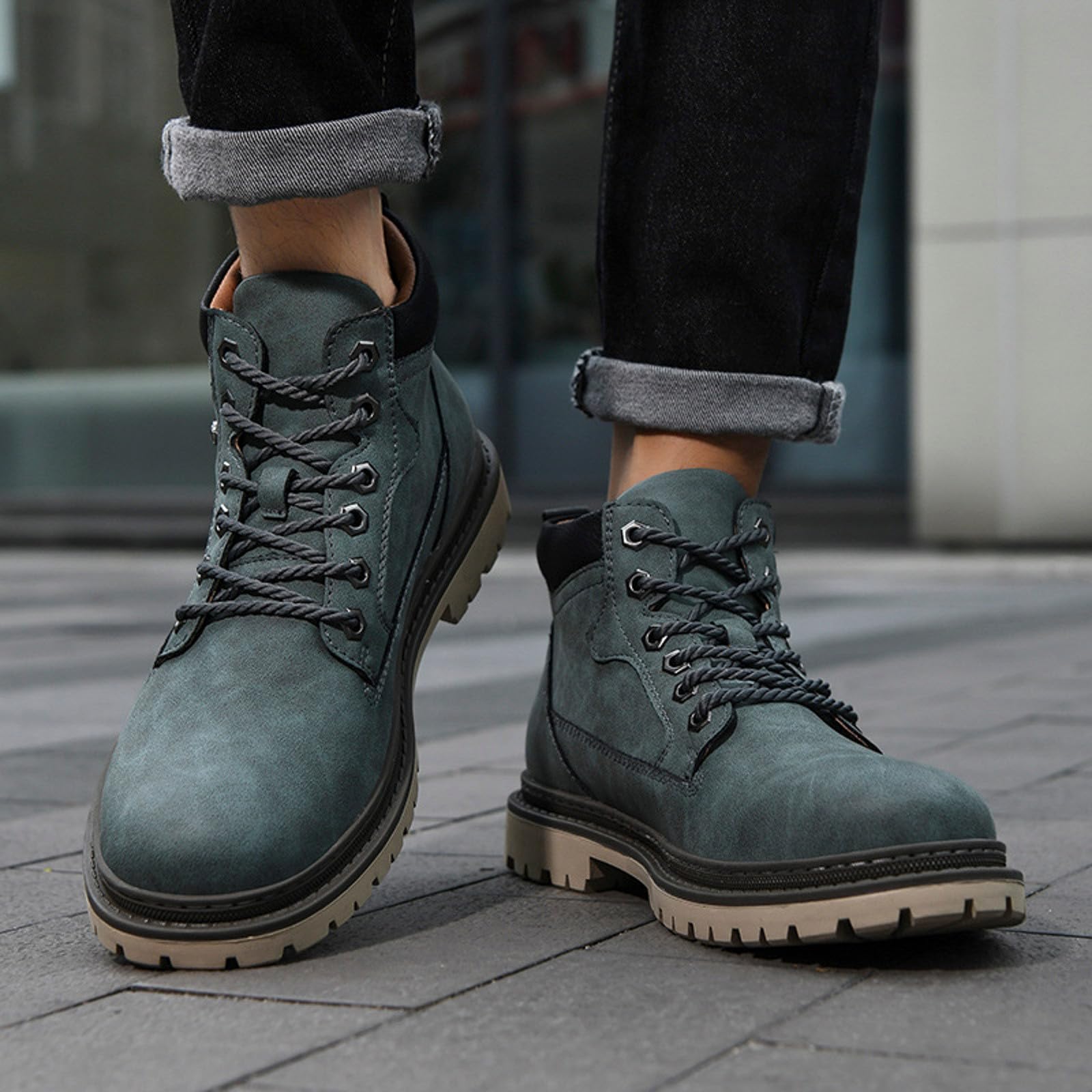 Stivali da Neve Uomo Invernali Invernali Allarga Stivali Uomo Foderato Pelliccia Caldo Scarponcini Chelsea Boot Scarpe da Ginnastica Casual Foderato Pelliccia Caldo alla Moda Campeggio e Guida