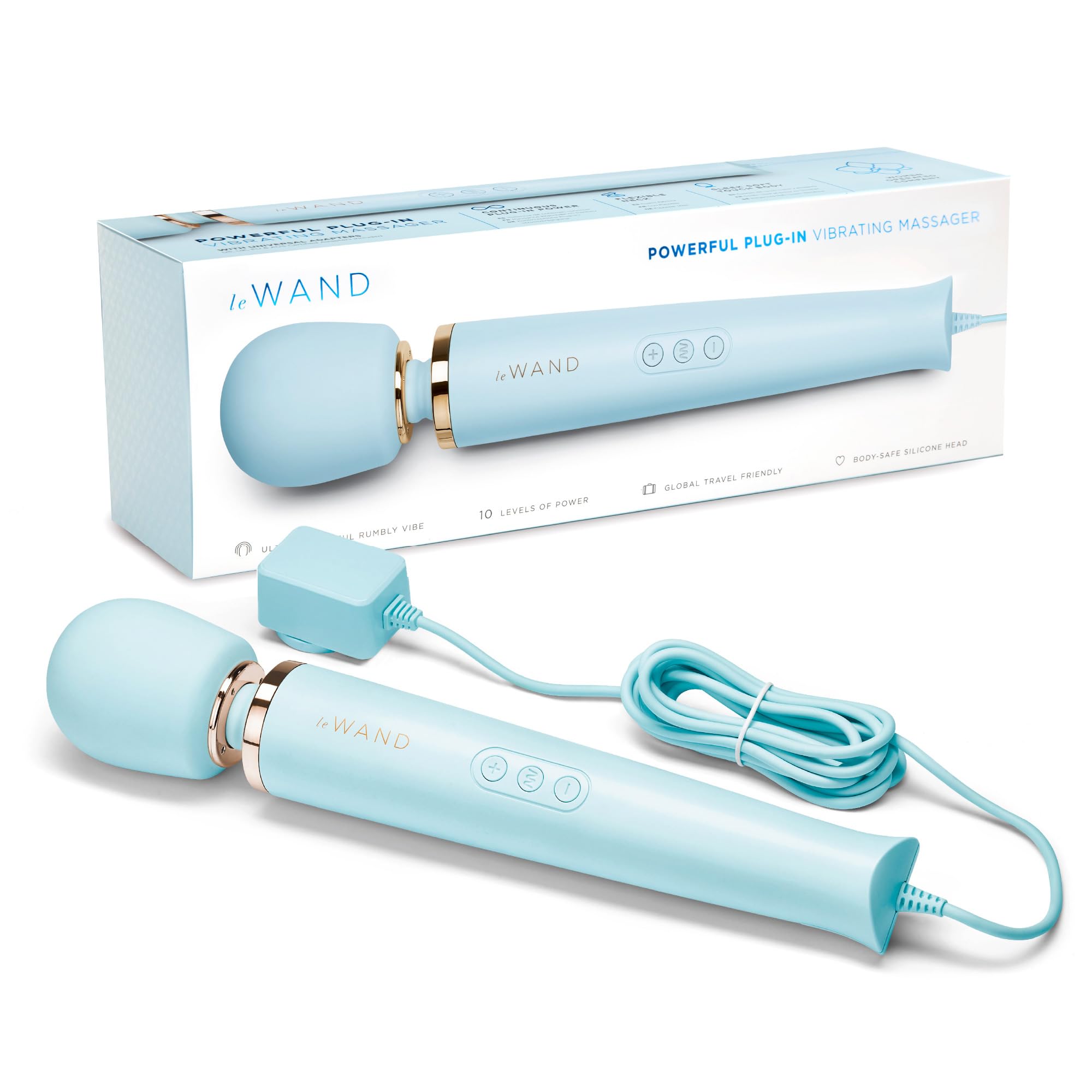 Amazon.com: Le Wand Plug-in Wand Vibrator - Vibrating Wand Massager - Sky  Blue : Health & Household