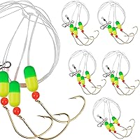 Vista 1 de Pompano Rigs, 5 paquetes de agua salada de triple gota Pompano Rig con flotadores para pesca de surf, pesca, flotador de pesca Sneel, flotadores