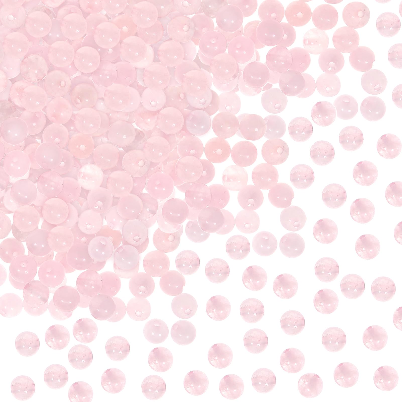 TOAOB 100 Pieces 6mm Natural Gemstone Beads Rose Quartz Round Loose Beads with Hole for Jewelry Crafts Training DIY Bracelet Necklace Jewelry Making - 6 mm - rose quartz