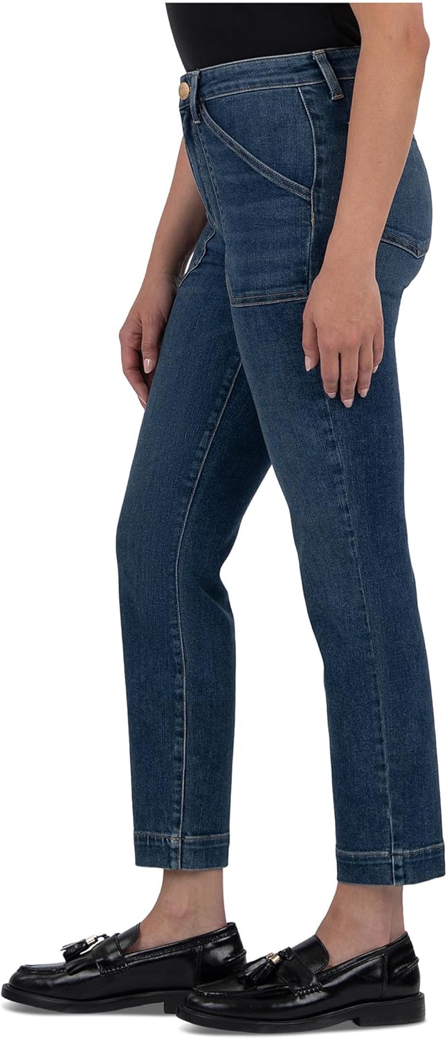 KUT from The Kloth Womens Reese High Rise Straight Leg-Front Pork Chop Pockets - Image 2