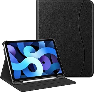 Fintie Case for iPad Air 5th Generation (2022) / iPad Air 4th Generation (2020) 10.9 Inch, Multi-Angle Viewing Protective Cover with Pencil Holder & Pocket, Auto Sleep/Wake, Black