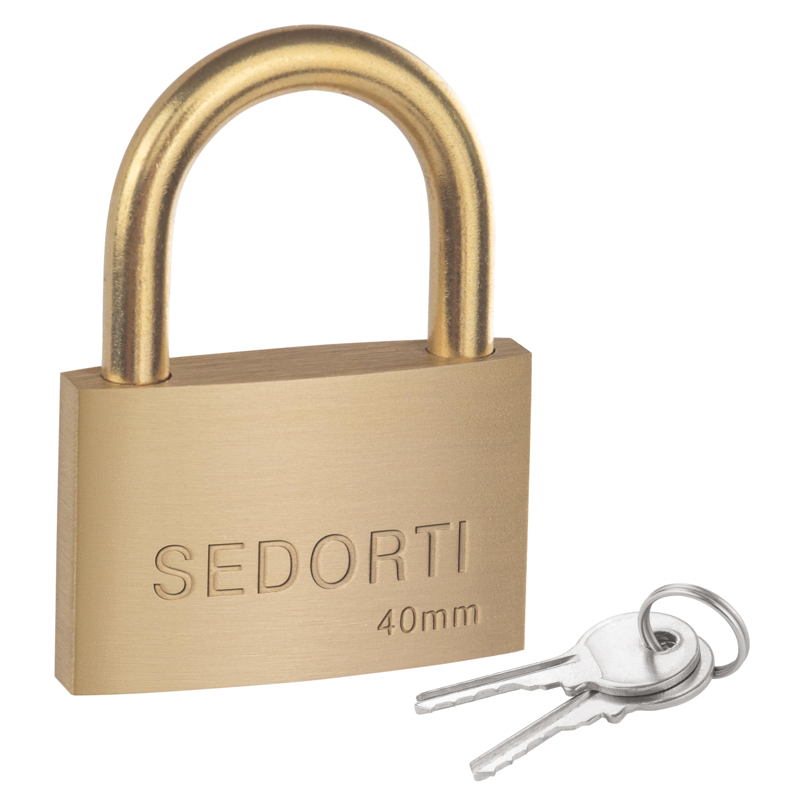 SEDORTI Candado resistente a la intemperie, candados de latón macizo con llave igual con grillete de latón, ligero, cuerpo de 1-1/2 pulgadas de ancho, candado marino, bloqueo antioxidante, paquete de