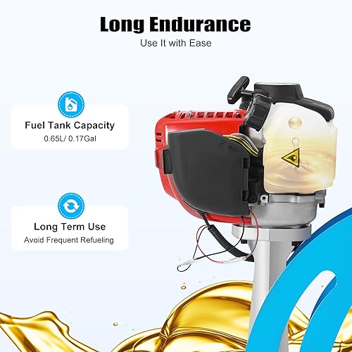 Miniatura 6 de Máquina vibradora de hormigón de 4 tiempos 35.8CC Gasolina Concreto solado Cemento Vibrador 900W, máquina vibradora de cemento de motor de gas con