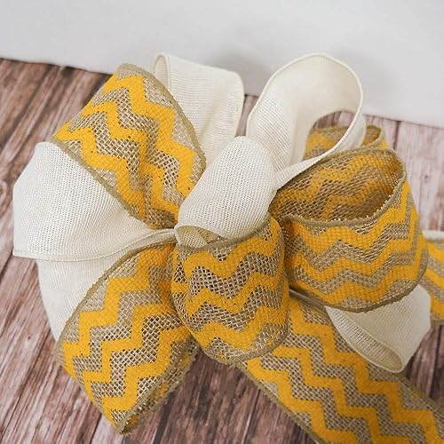 Miniatura 5 de CT CRAFT LLC Cinta de lona marfil con alambre de 2.5 pulgadas x 10 yardas para Navidad, decoración del hogar, decoración del árbol, lazo para