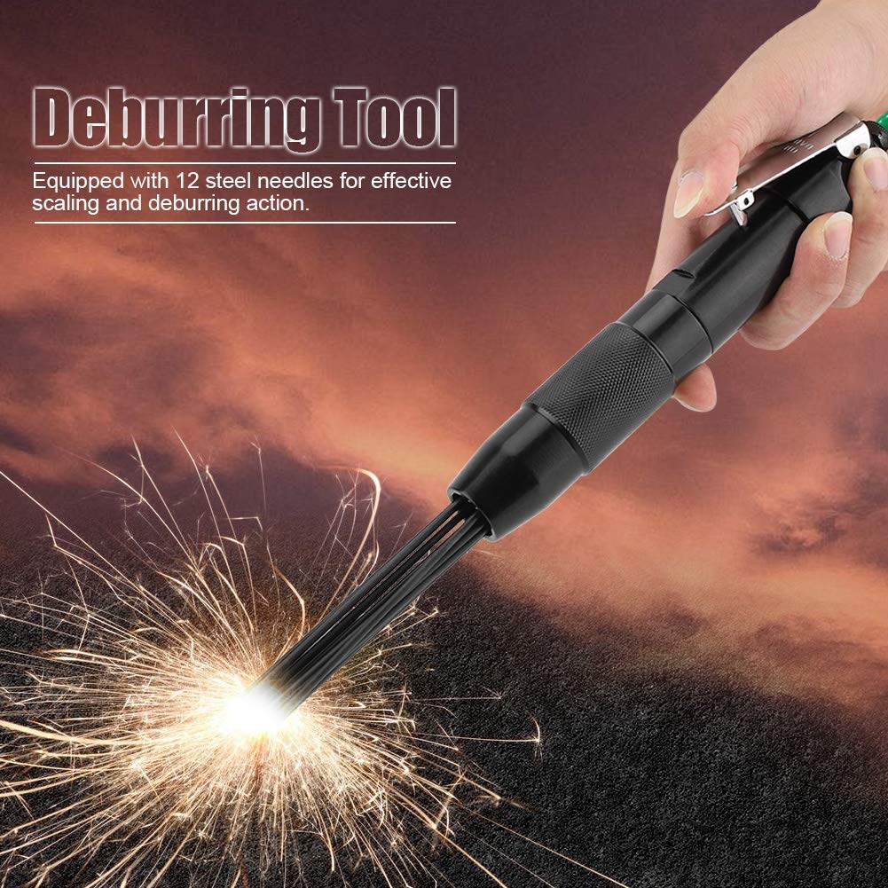 Strumento Pneumatico per rimozione ruggine Rettifica Sbavatura, Ablatore per Aghi Scaler per Aghi con 12 aghi in acciaio al carbonio, 1/4", 4400rpm, 90PSI