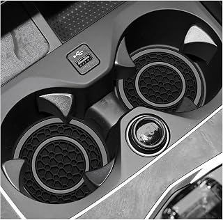 2 PCS Car Cup Holder Coasters, 2.7 Inch Non-Slip Auto Bottle Holder Insert Coaster, Waterproof Front Console Drink Mats for Sedans Trucks SUVs, Universal Car Accessories (Gray)