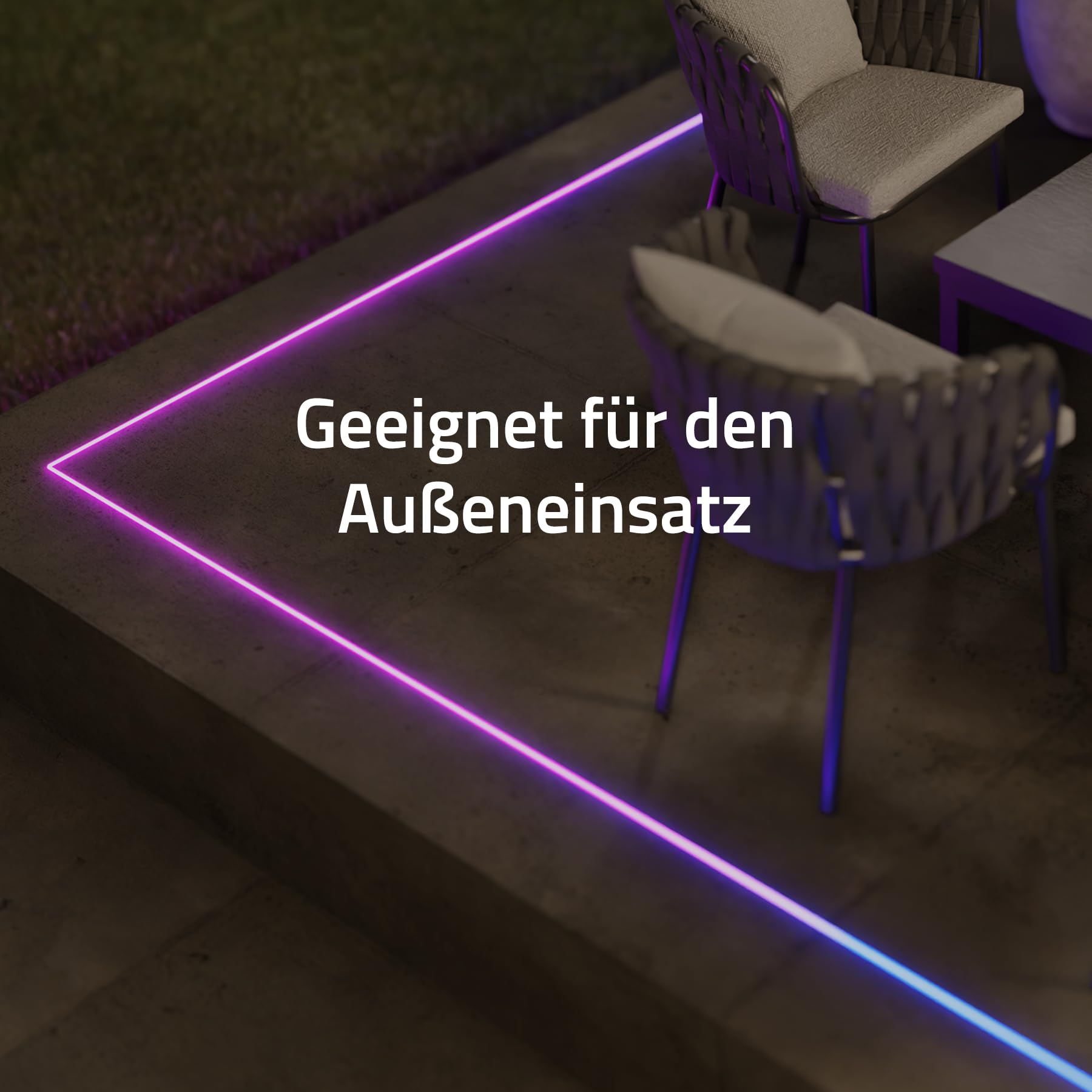 Hombli LED-Lichtstreifen RGBIC, dimmbar, innen & außen, Netzteil, 24 V, 5 m | App-Steuerung, Lichtsteuerung, Für drinnen und draußen, Intensive RGB-Beleuchtung, niederländische Marke für dein Smart Home