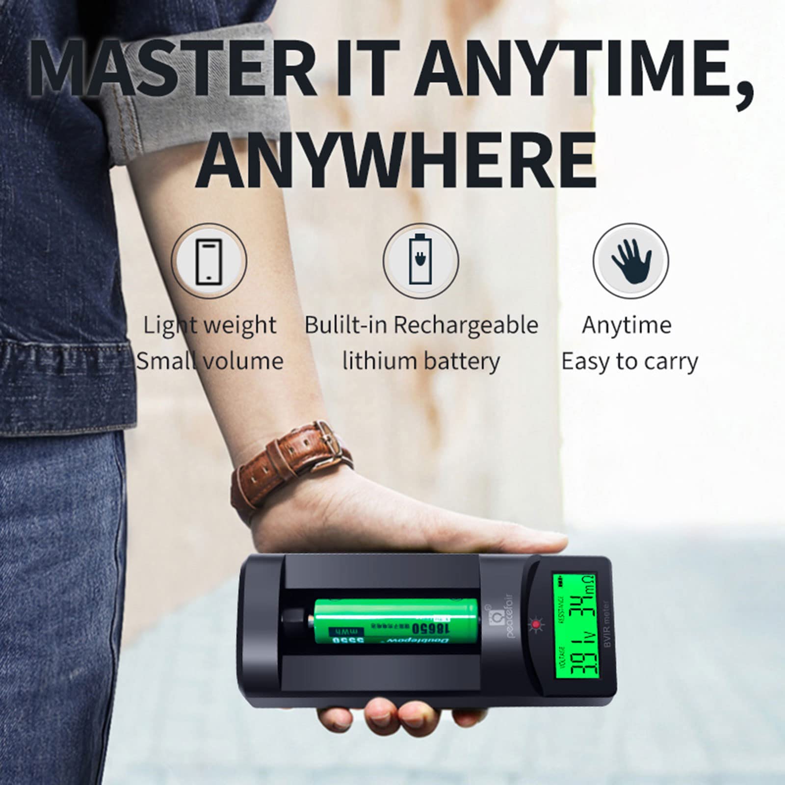 DIIOOMIEEU 4 Line High Internal Resistance Test Battery Tester LCD Display Used for Industrial