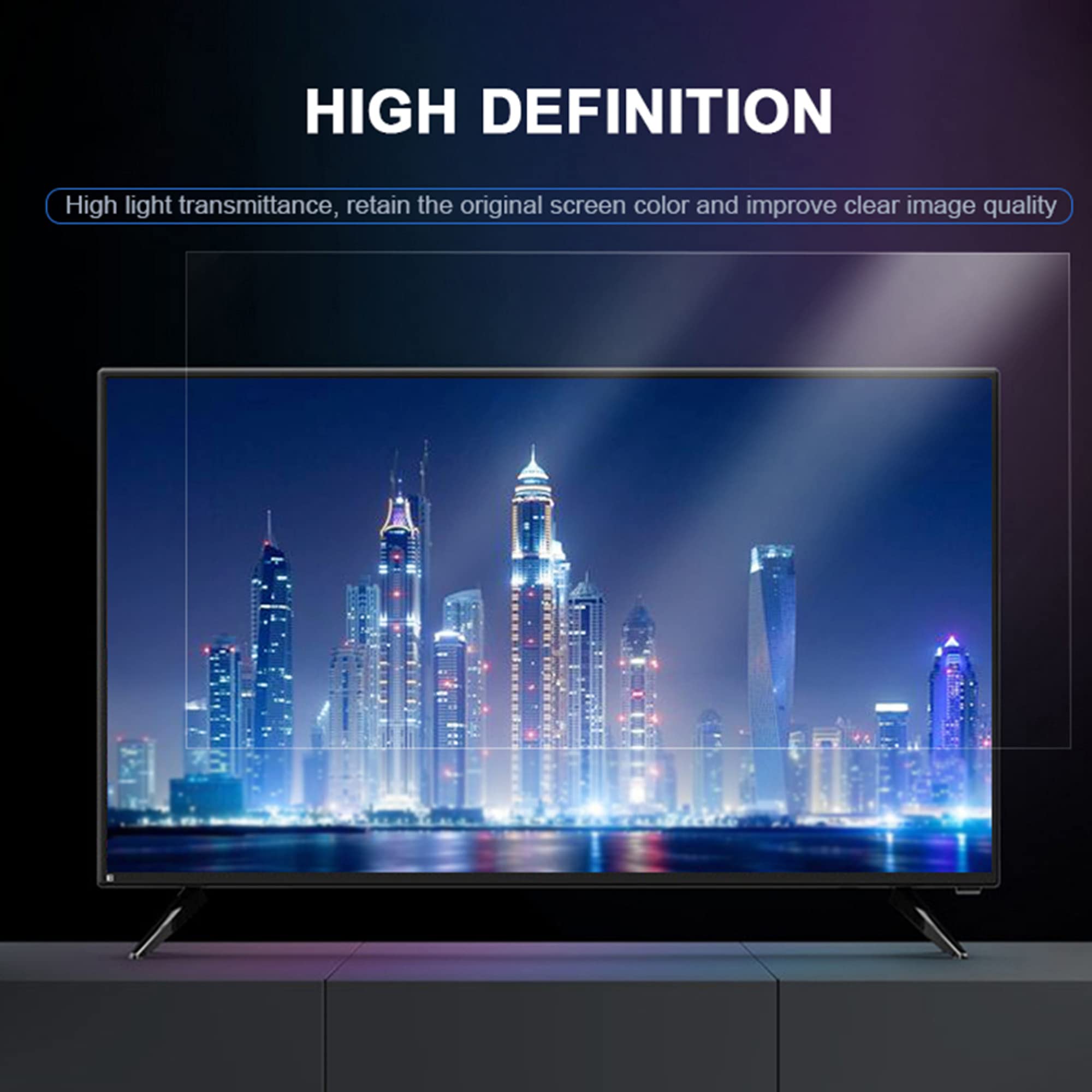 Filtro protector de pantalla de TV anti luz azul/anti UV/anti radiación para pantallas de 32-75 pulgadas - Bloqueo del 90% de luz azul - para pantallas LCD, LED, 4K OLED y QLED HDTV/Clear / 40 Inch
