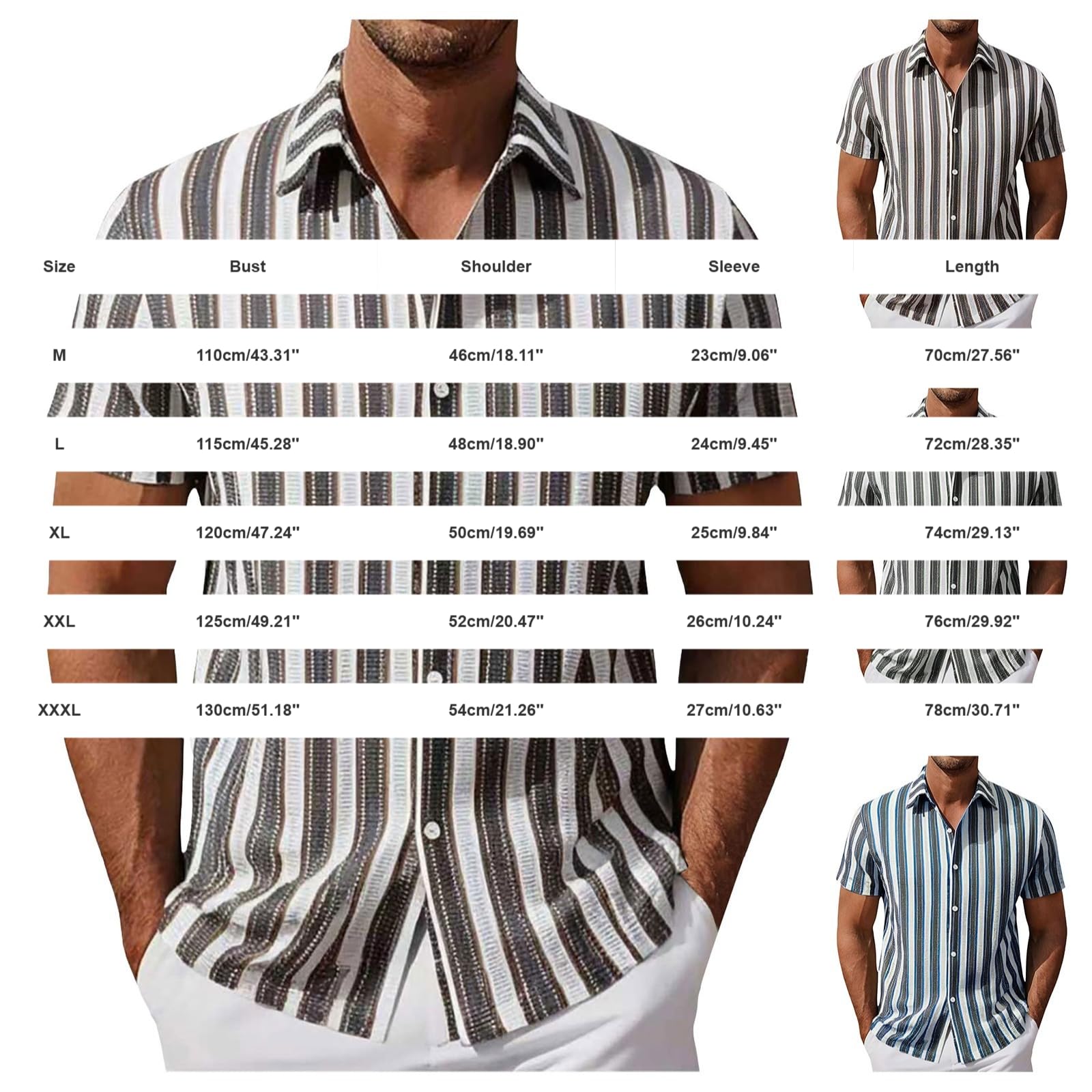 Generico Camicia Hawaiana da Uomo, per Il Tempo Libero, Tropicale, da Spiaggia, vestibilità Normale, per Feste Camicia Uomo Bianca e Nera Manica Corta