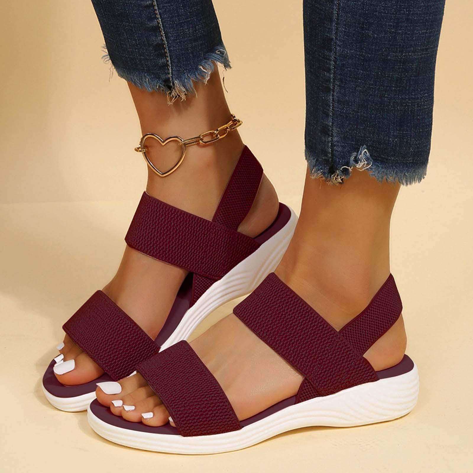 Sandali Donna Estivi Sandalo Basso Estivo Sandali romani a bocca di pesce piatti traspiranti in maglia tinta unita da donna Sandalo Elegante Con Lacci Basso Estivo Estivi Eleganti