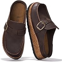 Project Cloud Women's Genuine Leather Moccasin Clogs - Memory Foam Padding, Water-Resistant Non-Slip Mules for All-Day Comfort