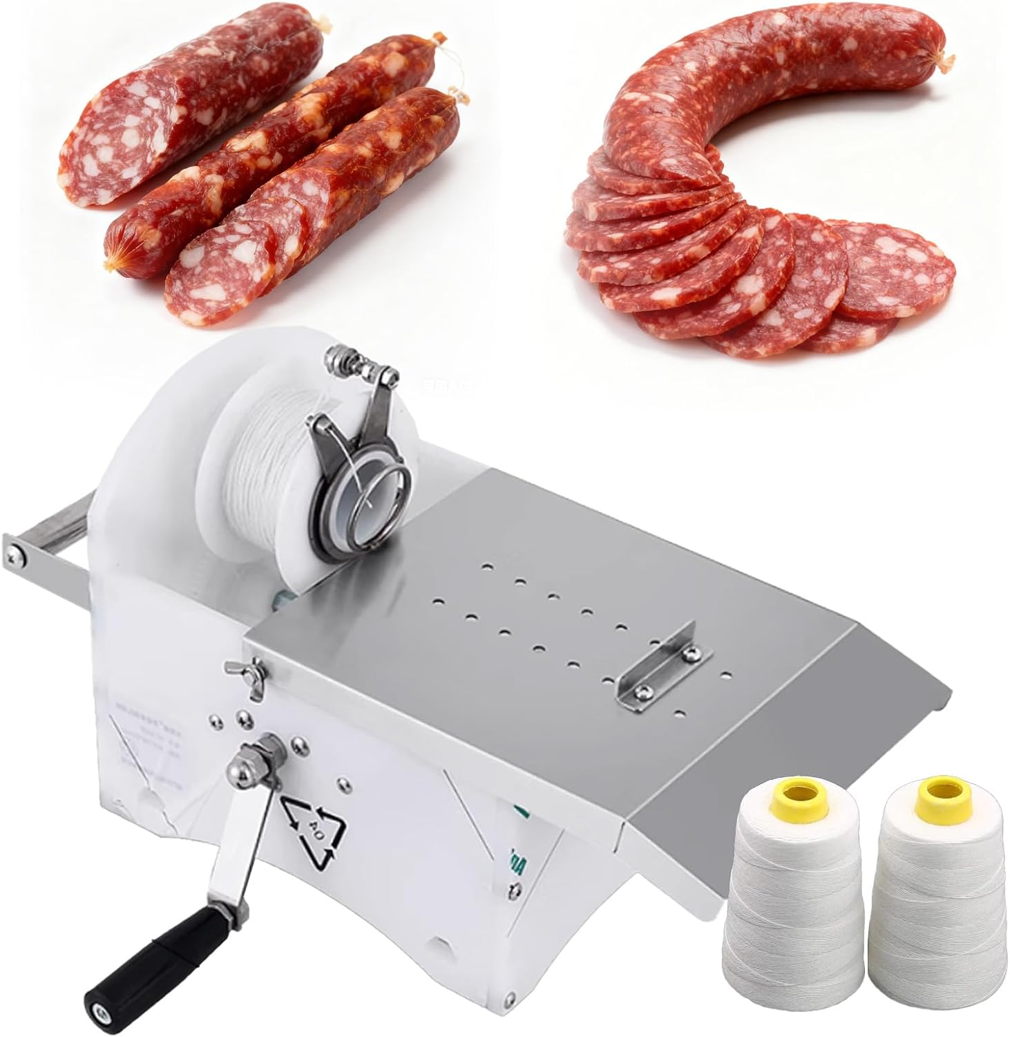 Manual Sausage Knotting Machine, Hand-Rolling Sausage Stuffer Machine, Sausage Linker for Food Factory Restaurant Home, Sturdy 304 Stainless Steel, Adjustable Length, Max Diameter 45mm