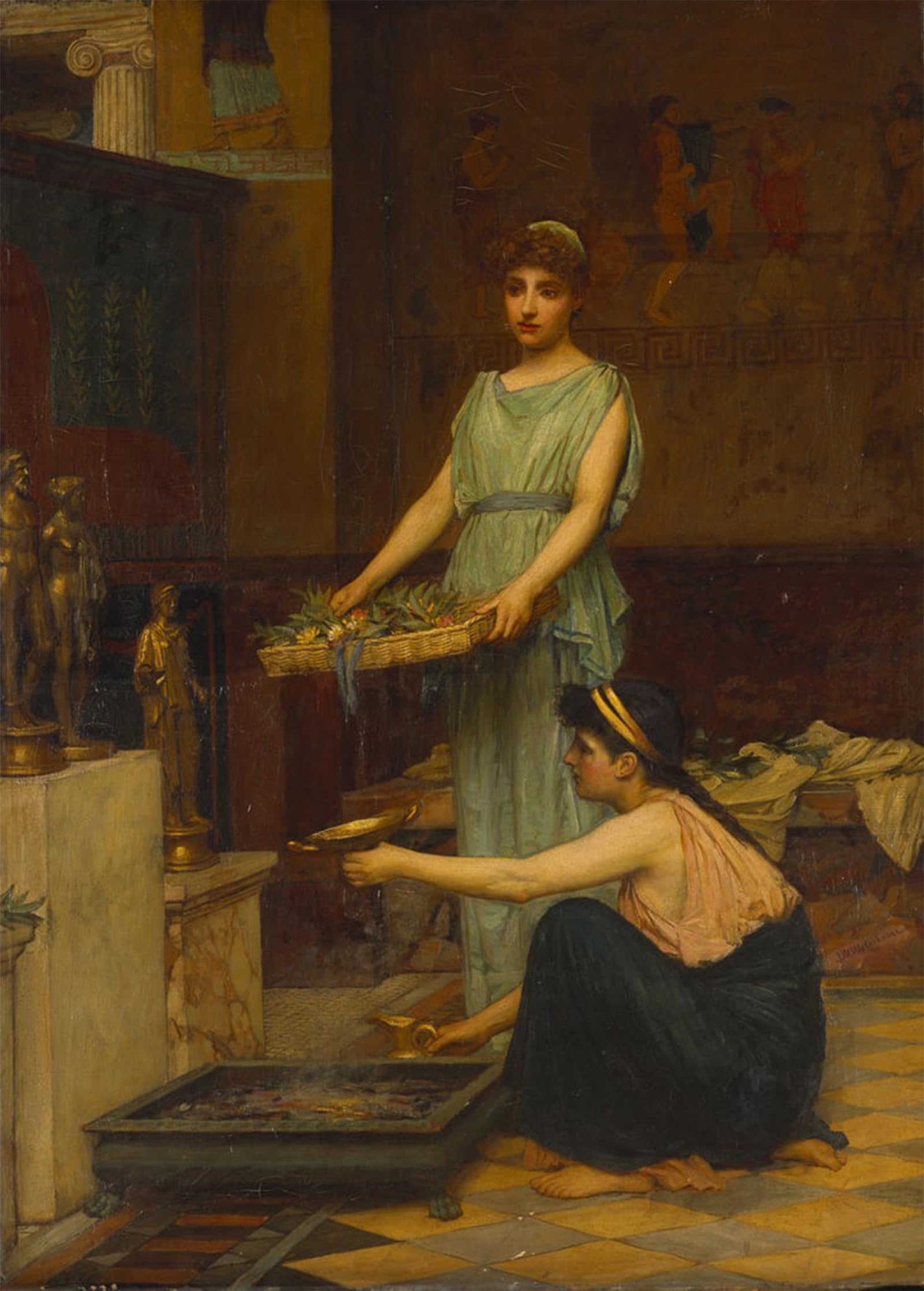 ARTXLXXBN Famous Painting Canvas Artwork Graffiti Print Mariamne by John William Waterhouse Portrait Canvas Image for Home Decor 60x90cm