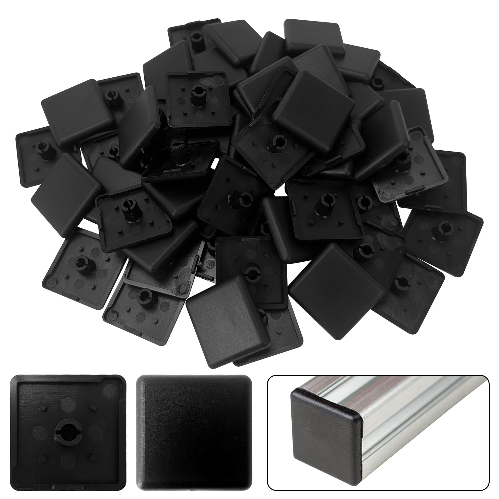60 Pcs Aluminum Profiles Plastic End Cap Cover for 3030 Aluminum