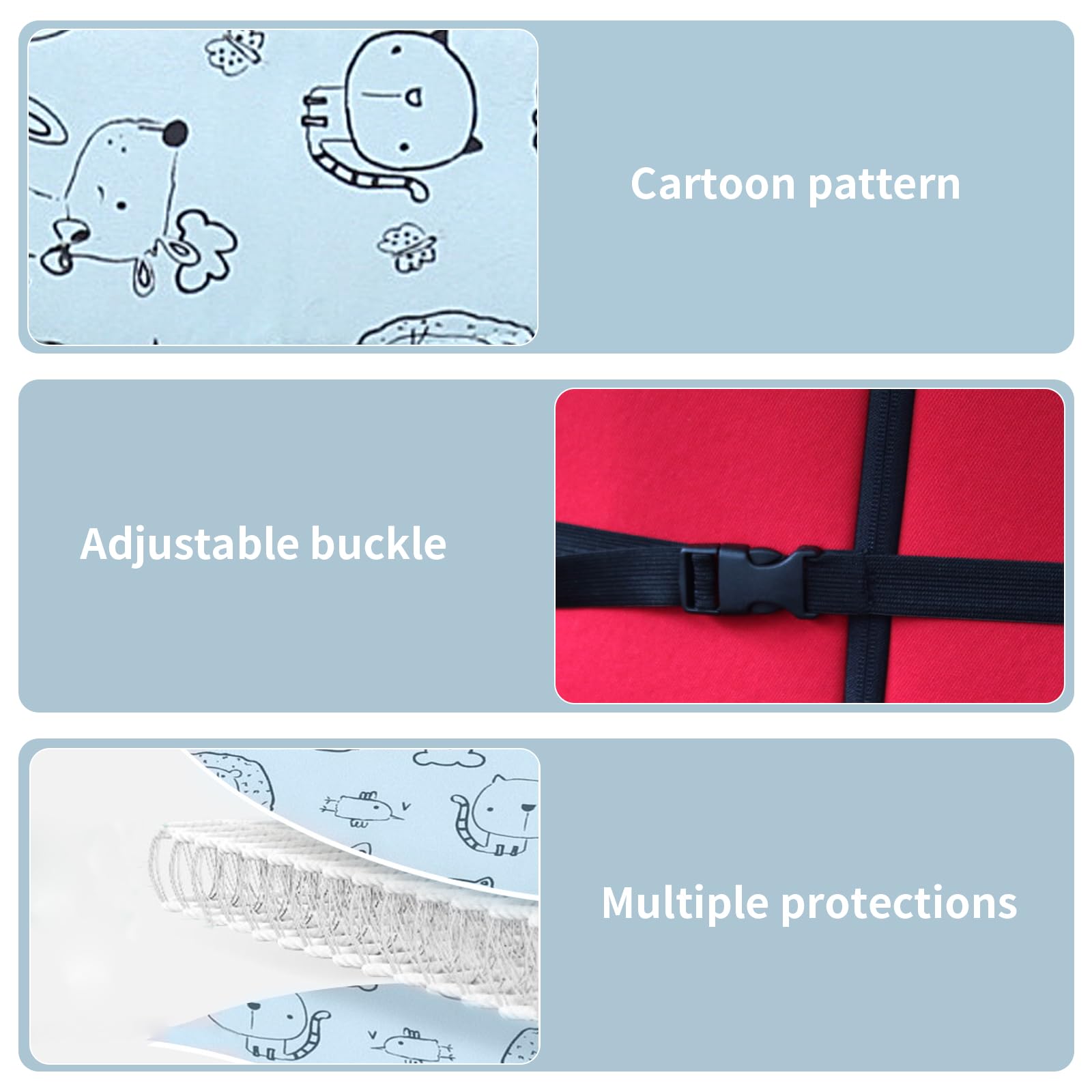 2 soportes para la cabeza del asiento del niño, diadema ajustable para asientos de coche y cochecitos, reposacabezas de coche para niños, algodón transpirable, soporte seguro para dormir para la